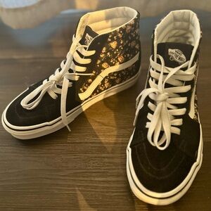 Vans Black Floral High-Top Sneakers
